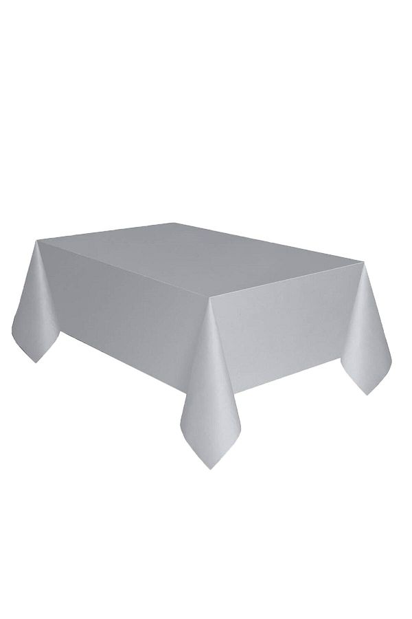 Parti dolabı-Silver Gray Plastic Tablecloth Oilcloth 120cm X 180cm 1