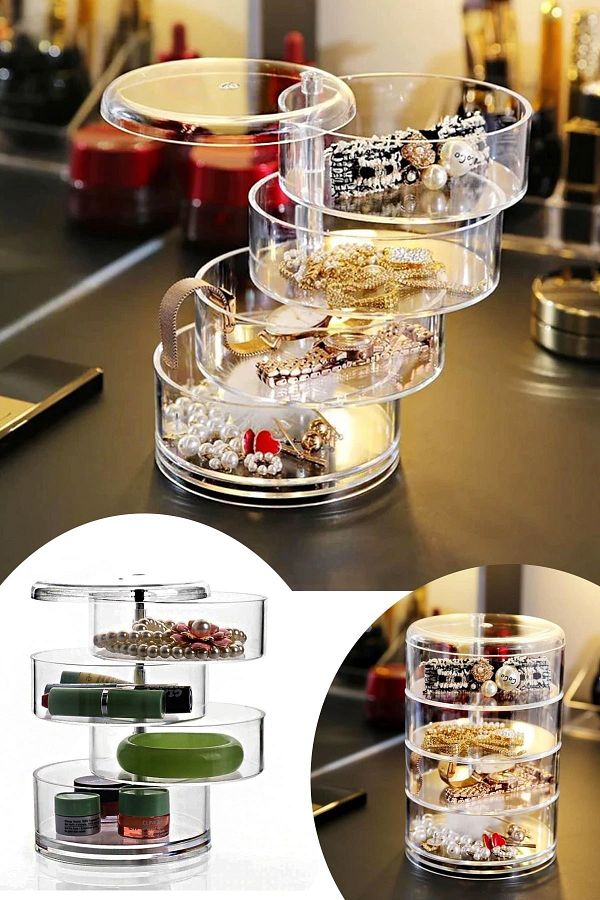 Manor-Transparent Makeup Organizer - 360 Degree Rotatable 1