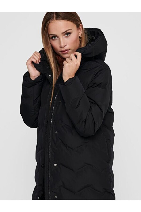 ONLY Long Puffer Jacket Black15208391- Trendyol