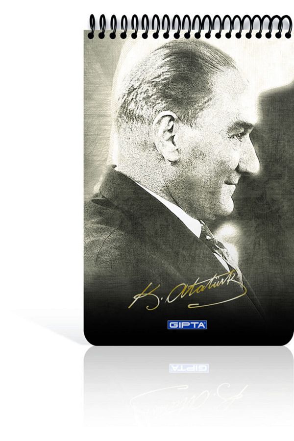 Gıpta-Ataturk A4 Spiral Cardboard Cover Memo Pad (notepad) 100 Sheets Checked (Pack of 6) 2610 1