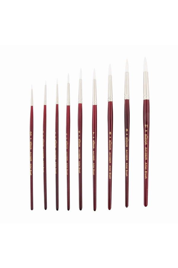 Südor-1092r Series White Synthetic Bristle Round Tip Brush No 10 1