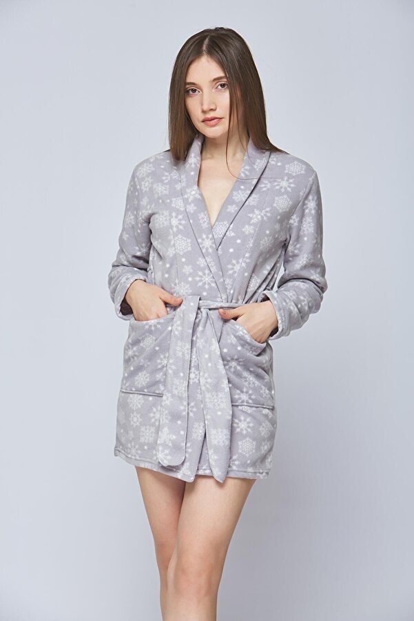 SWATİ Rochie de damă din lână cu model fulgi de nea - Trendyol