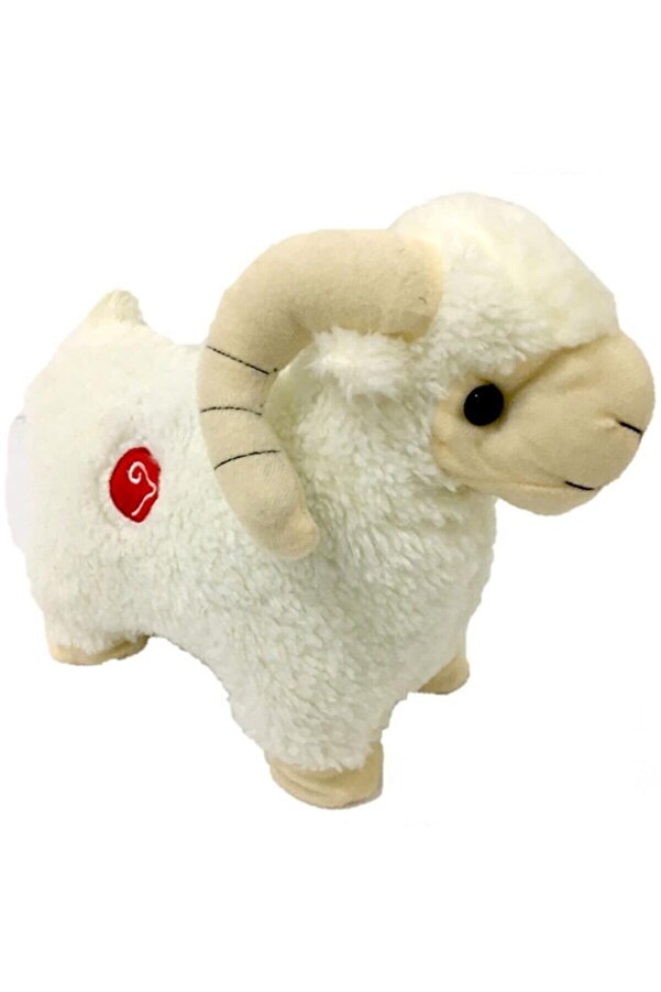 AY TİCARET 34 cm Yumuşacık Sevimli Koç Sesli Kuzu Peluş Oyuncak