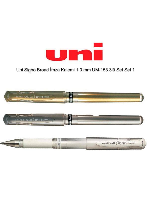 UNİ-BALL-Uni Signo Broad Signature Pen 1.0 Mm Um-153 Set of 3 Set 1 1