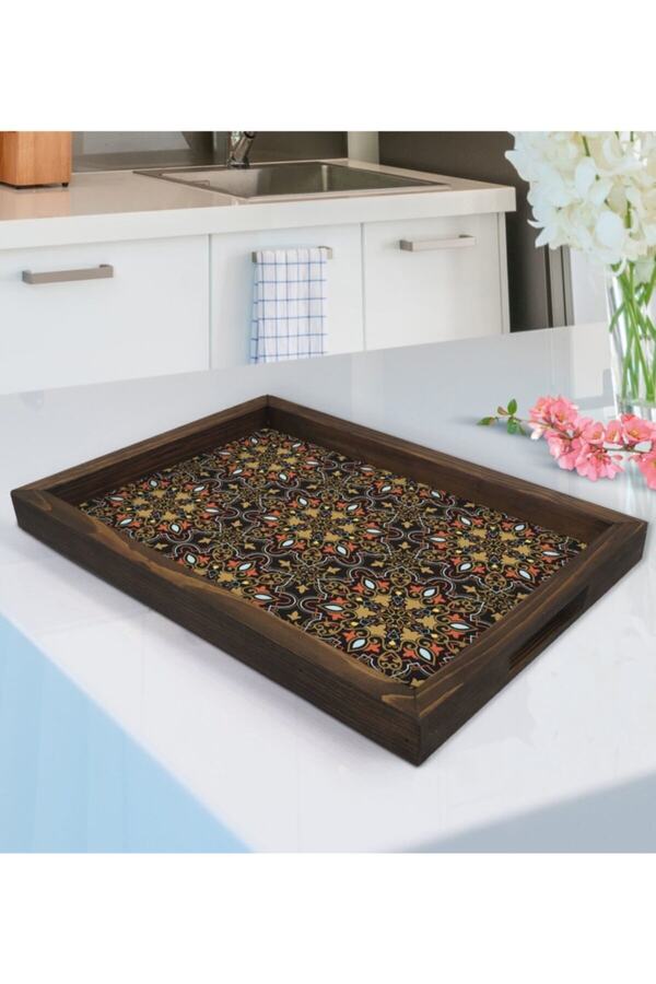 Bk Gift Gift Retro Motif Designed Natural Wooden Tray-12