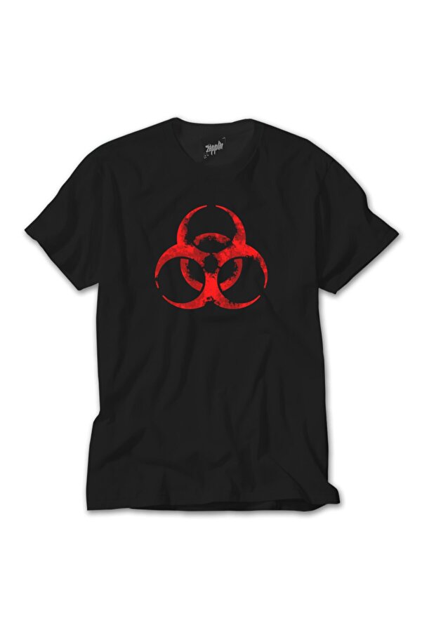 Z zepplin Biohazard Symbol Black T-Shirt- Trendyol