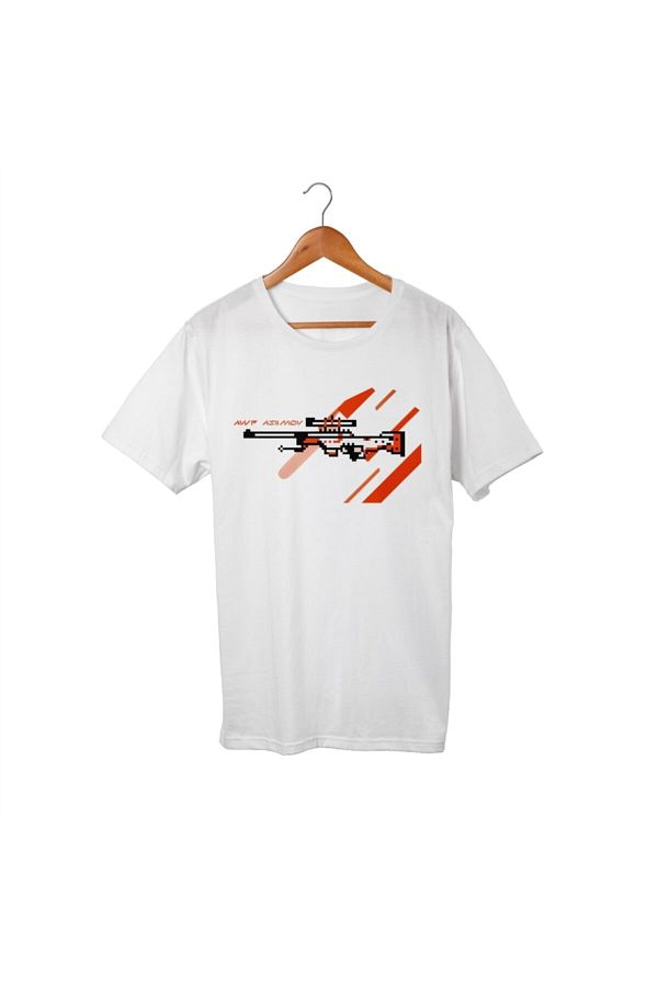Alfa Tshirt-Ανδρικό λευκό μπλουζάκι Cs-Go Awp Asimov 1