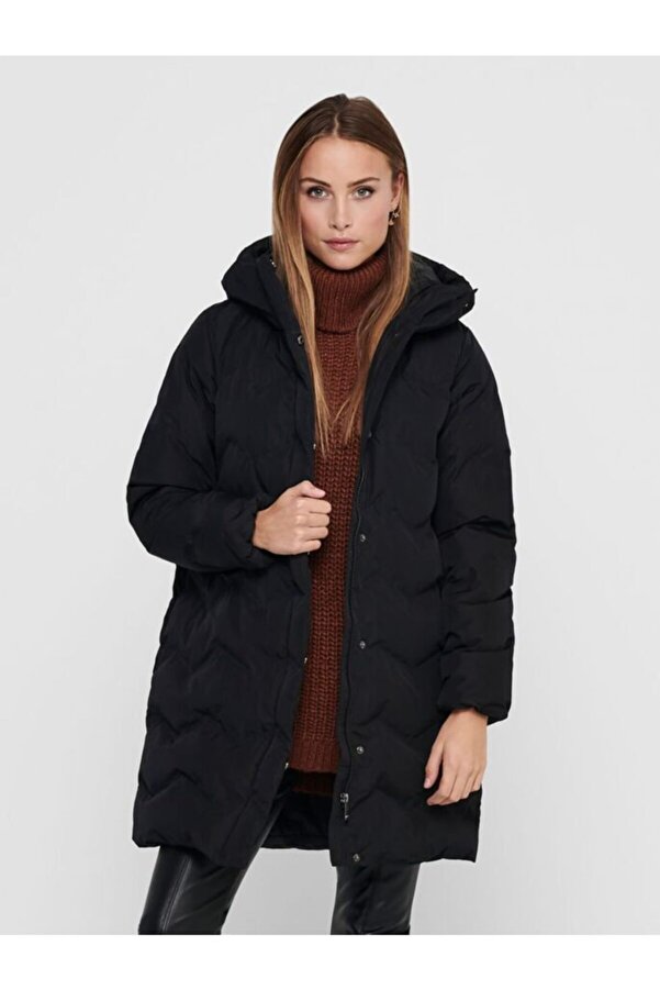 ONLY Long Puffer Jacket Black15208391- Trendyol