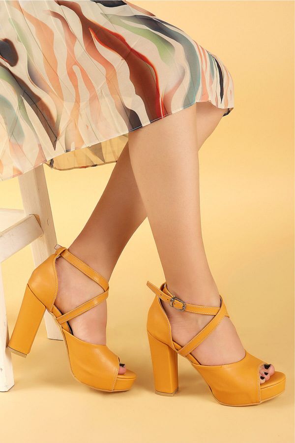 Mustard platform shoes shop