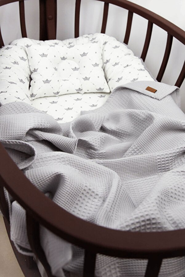 Babynest Bebek Pikesi Gri Renk Yeni 90x90cm