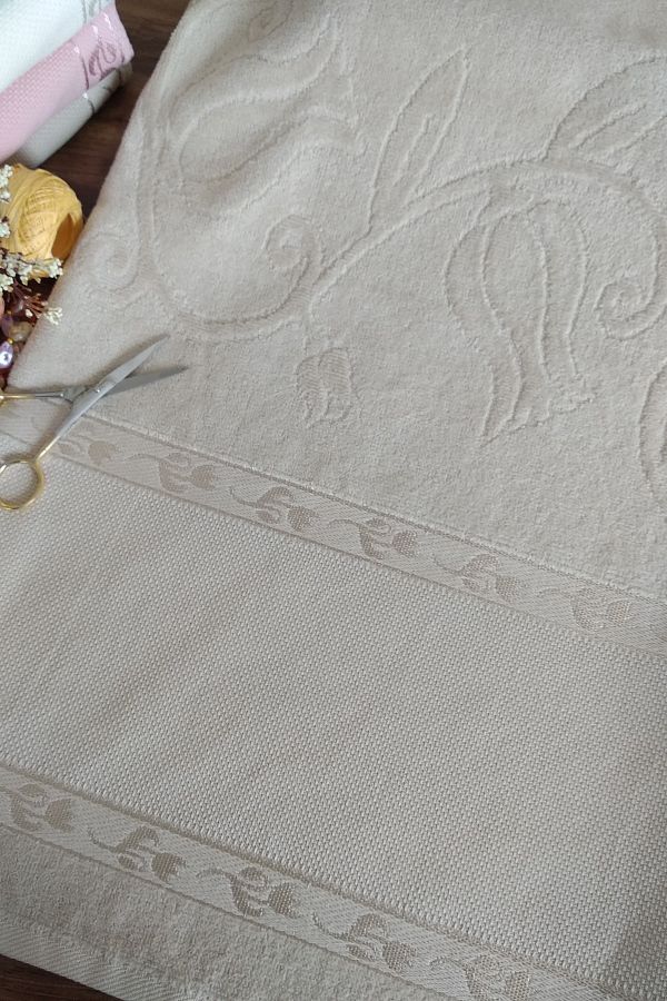 Şelale-Etamin 2 Pack 50x90 Jacquard Without Fringes With Gaps Cross Stitch Dyeing Cream 1