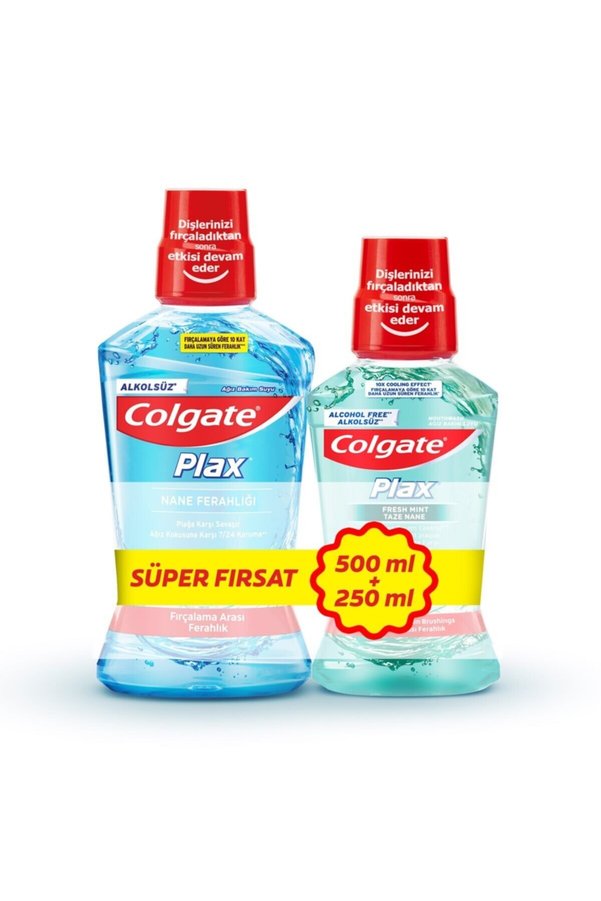 Colgate Plax Blue Mint Freshness Alcohol-Free Oral Care Water 500 ml ...