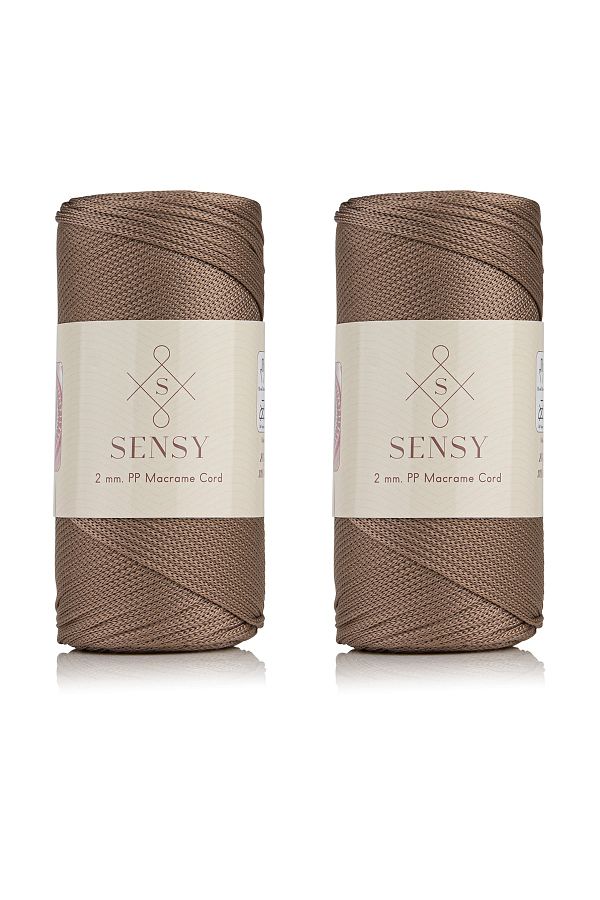 SENSY-خيط مكرامية بوليستر ممتاز 400 جرام 2 مم مجموعة من 2 خيط مكرامية من المنك حقيبة رقم الخيط: 4 1