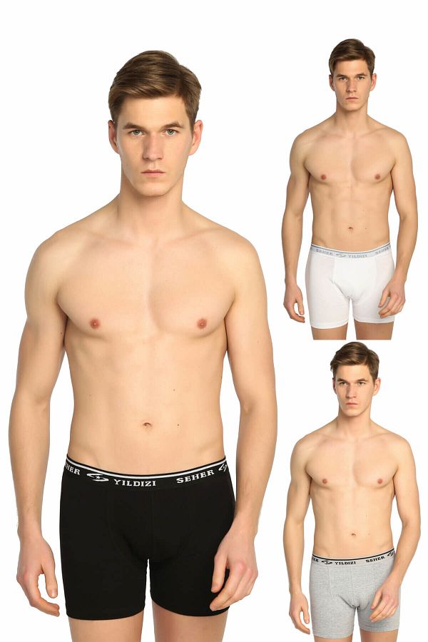 Seher-Cancelers Ανδρικά Μικτά Χρώματα 3 Πακέτο Lycra Boxer Elf568s0060ccm3 1