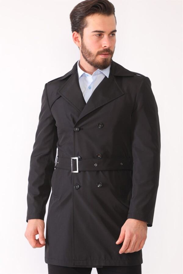 Dewberry-Plt8321 Men's Top Coat-black 1
