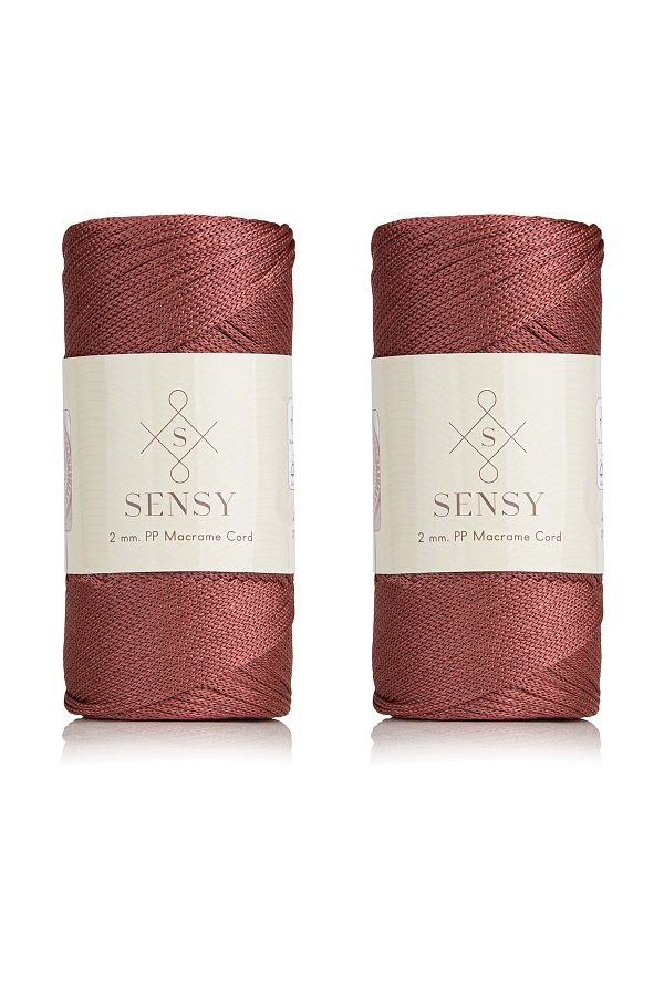 SENSY-Premium 400 gr Polyester Macrame Thread 2 Mm Set of 2 Dusty Rose Macrame Thread Suppla Bag Thread No:4 1
