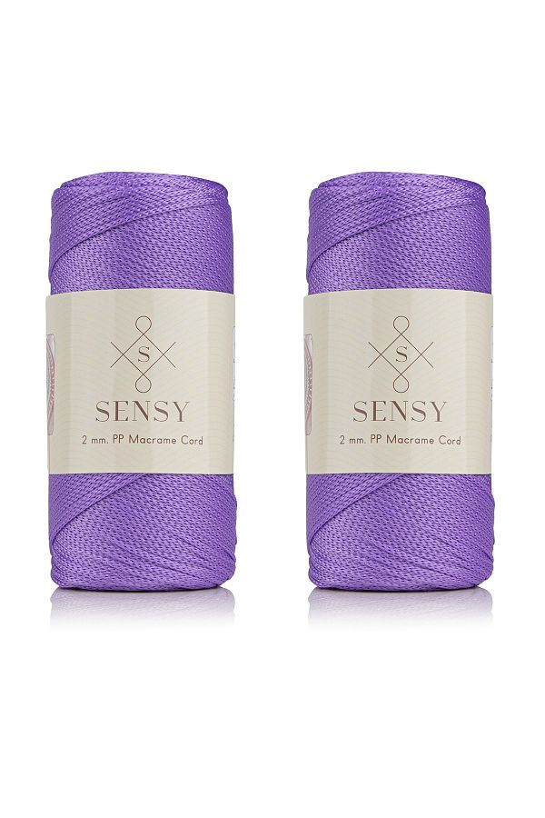 SENSY-Premium 400 gr Polyester Macrame Thread 2 Mm Set of 2 Lilac Macrame Thread Pad Bag Thread No:4 1