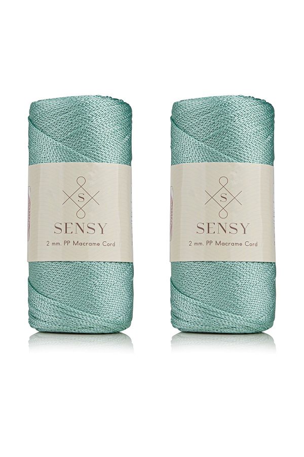 SENSY-Premium 400 gr Polyester Macrame Thread 2 Mm Set of 2 Mint Macrame Thread Pad Bag Thread No:4 1