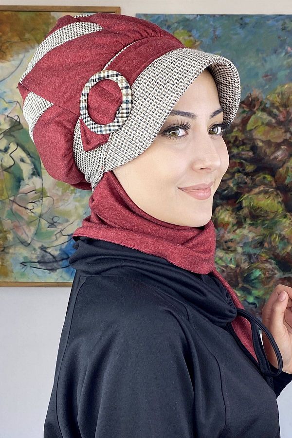 Burgundy hat and scarf online