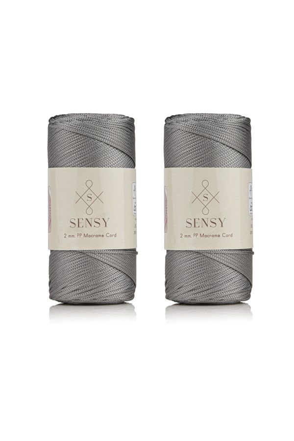 SENSY-Premium 400 gr Polyester Macrame Thread 2 Mm Set of 2 Gray Macrame Thread Pad Bag Thread No:4 1