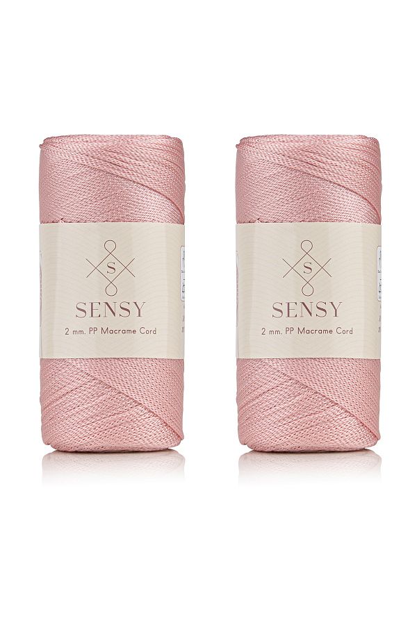 SENSY-Premium 400 gr Polyester Macrame Thread 2 Mm Set of 2 Pink Macrame Thread Suppla Bag Rope No:4 1