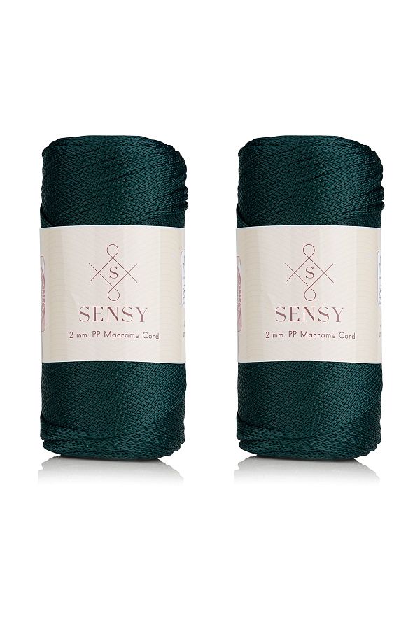 SENSY-Premium 400gr Polyester Macrame Thread 2 Mm Set of 2 Green Macrame Thread Suppla Bag Rope No:4 1