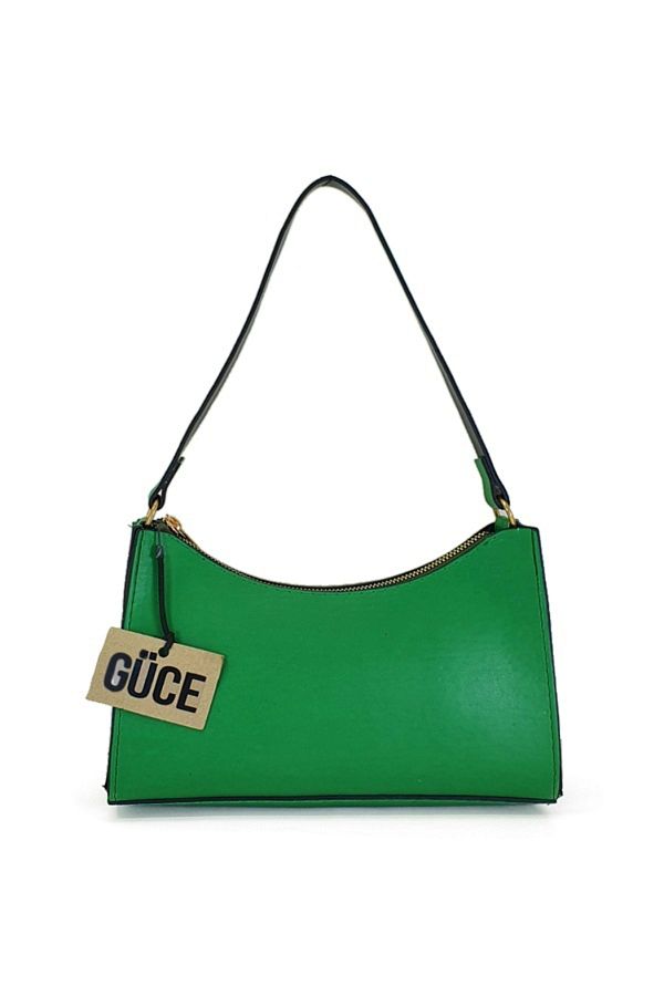 Güce-Emerald Green Baguette Baguette Hand and Shoulder Bag 1