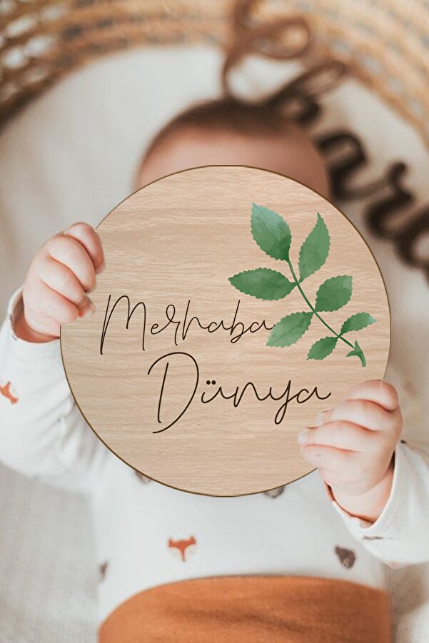 Enjoymydesign Merhaba Dünya Bebek Fotoğraf Çekimi Kartı Yenidoğan Fotoğrafı 16.5cm Bebek Anı Kartı