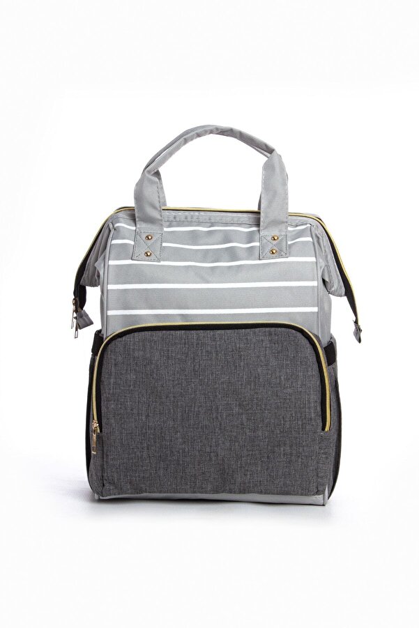 Yerli Anne Bebek Bakım Sırt Çantası Biberon Termoslu Sıvı Geçirmez Askı Aparatlı