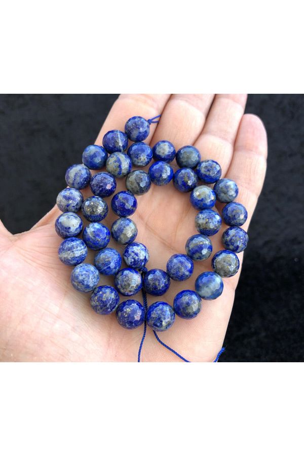 Buhara Stone 10mm Facet Cut Lapis Lazuli Natural Stone String Trendyol