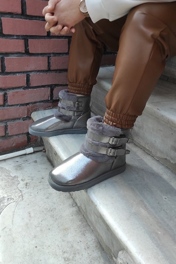 Grey ugg type clearance boots