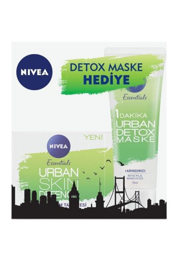 NIVEA-Essentials Skin Defense 50ml Spf20 Cream+detox Mask Set Gift Box 1