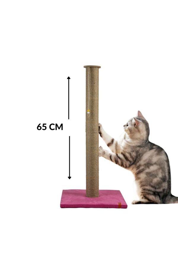 PUGALO-65 cm Pink Large Cat Board - Long Scratching with Catnip 1