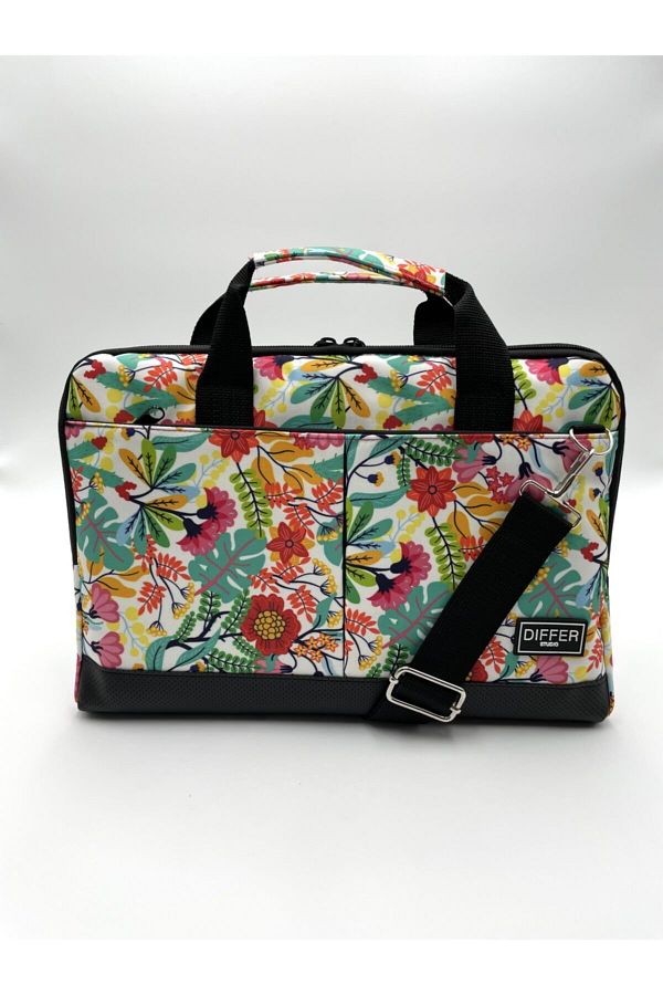 Differ-17'' Inch, Flower Pattern, Shoulder Strap and Cross Notebook Laptop Macbook Bag 1