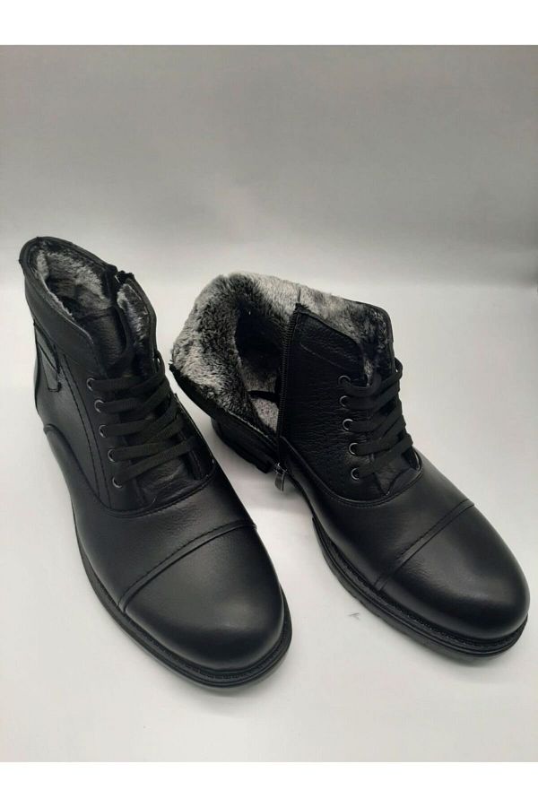 Leather boots with fur inside shop