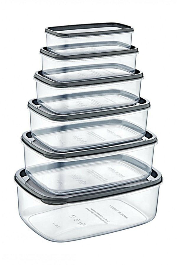 Pazar Kapısı-Set of 6 Rectangular Sweet Transparent Storage Containers 1