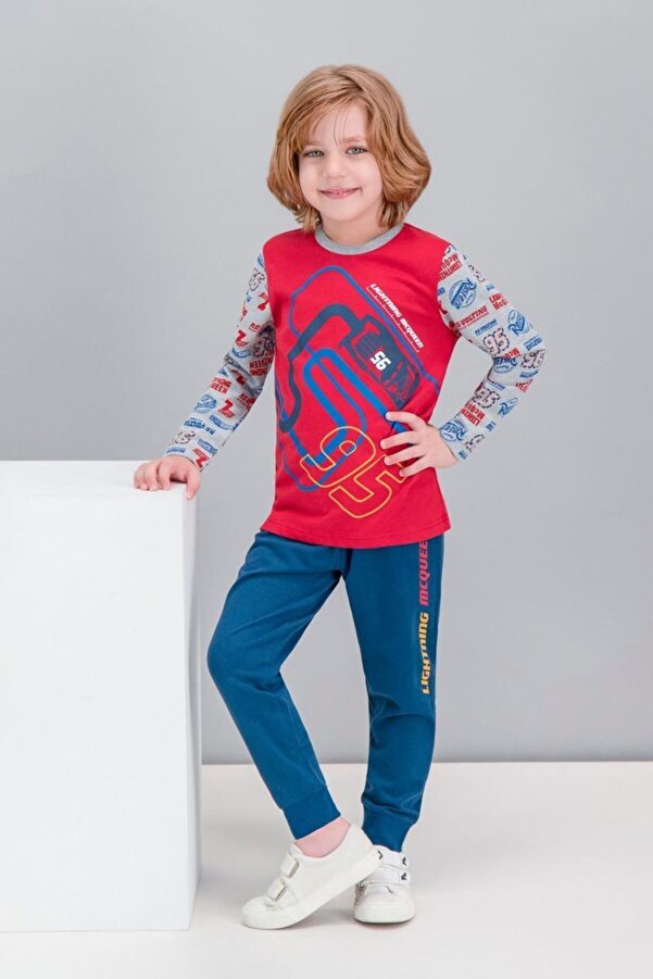 Cars Lisanslı Lisanslı Kırmızı Erkek Çocuk Pijama Takımı