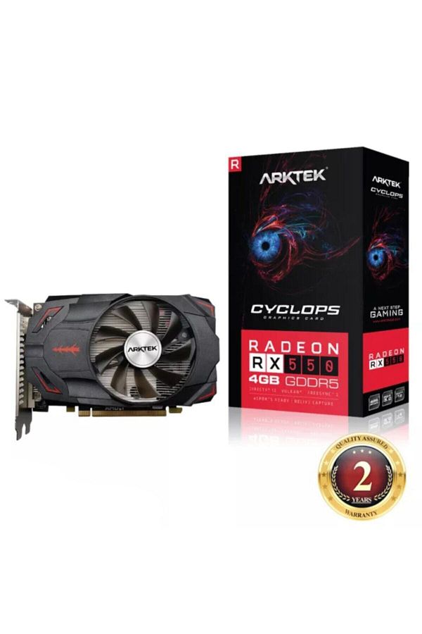 arktek-Rx550 4gb Gddr5 128bit (vga-dvi-hdmi) Single Fan Graphics Card 1