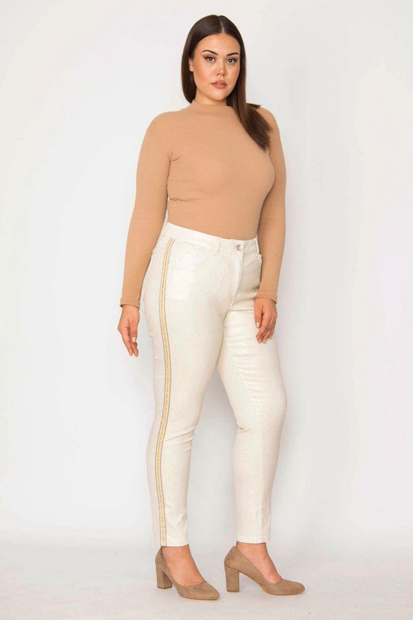 Trousers with gold side stripe outlet