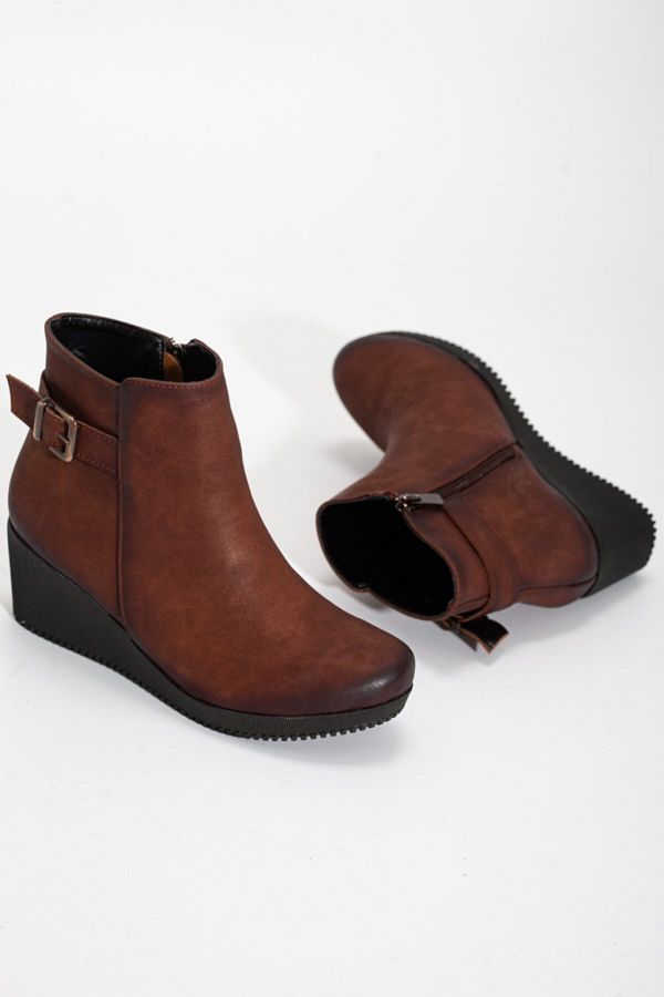 Tan wedge heel boots top
