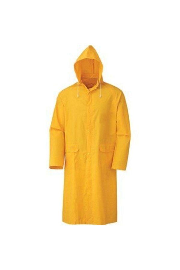 Yellow lined raincoat top