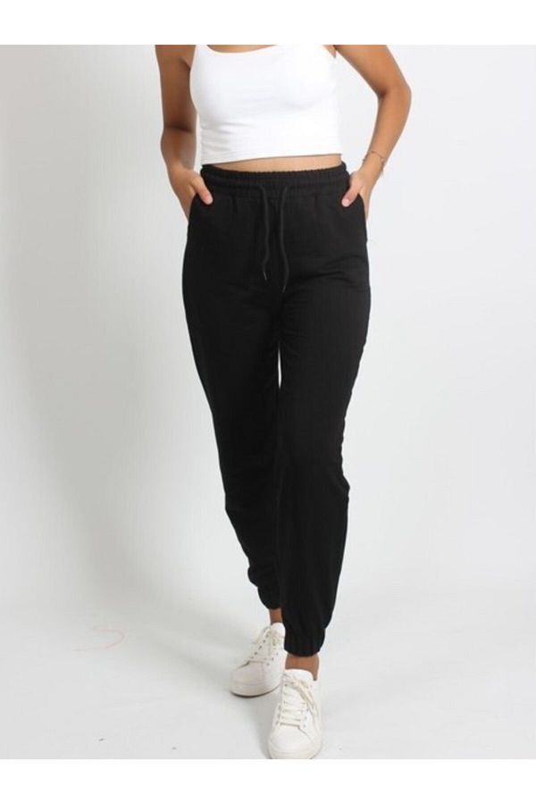 HMZ G Y M Women s Black Ankle Elastic Sweatpants Trendyol