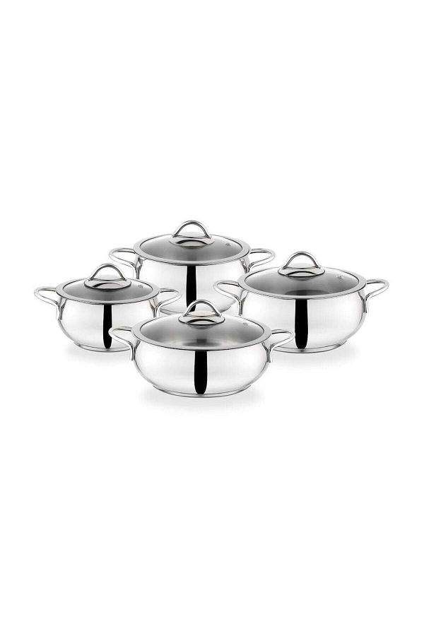 Schafer-Cookhaus Steel Pot Set 8 Pieces-Inox 1