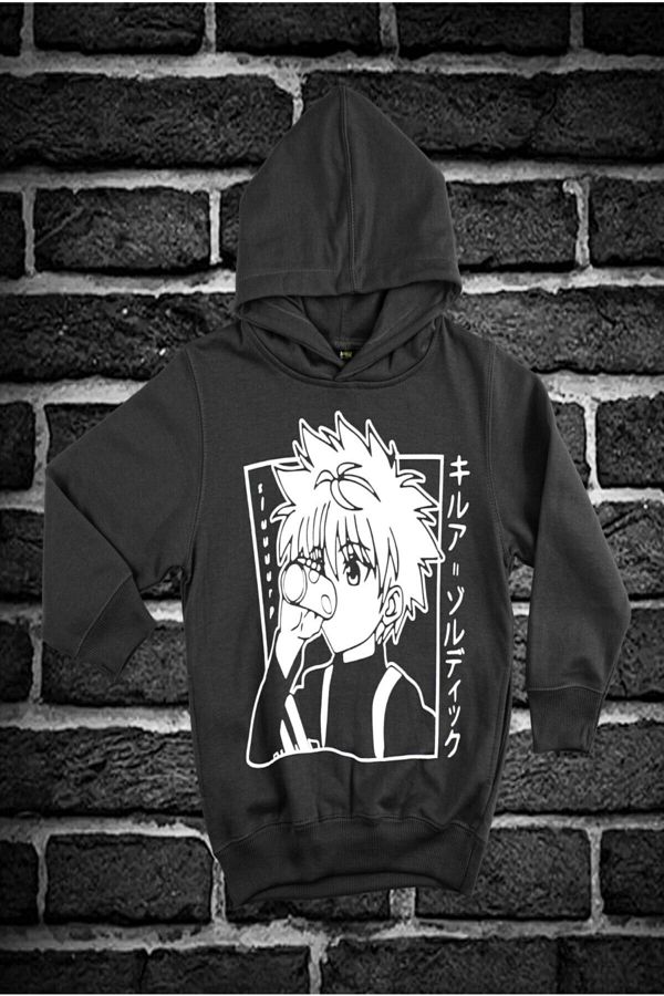 NEF GO Anime Hunter X Hunter Killua Oversize Unisex Black Hoodie Trendyol