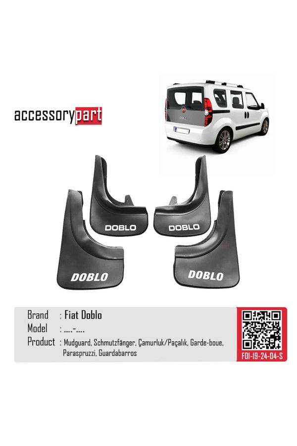 Accessorypart-Fiat Doblo Mud Flaps Set of 4 Front/Rear 1