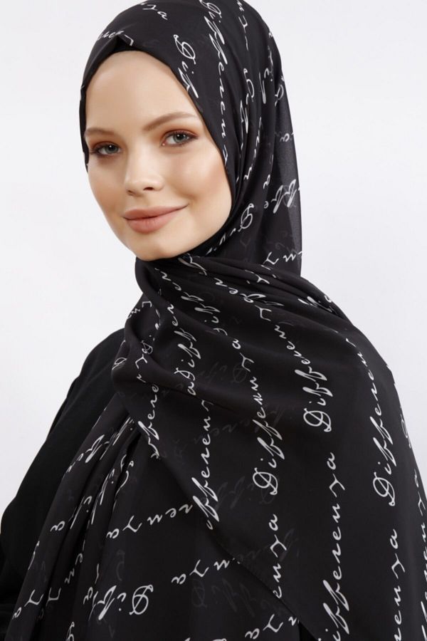 Differenza-Logo Shawl Black 1