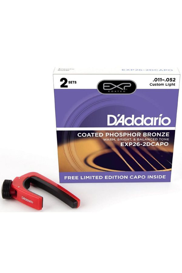 Daddario-D'addario Exp26-2dcapo Team String Acoustic Guitar String 011-052 (2 Sets) 1