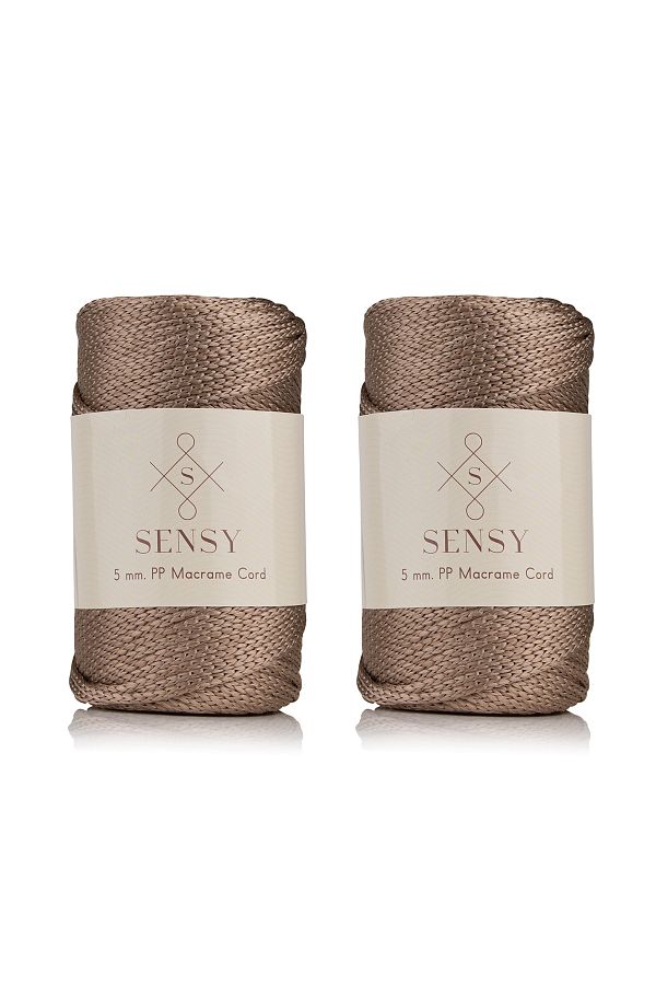 SENSY-Premium Polyester Macrame Thread 5 Mm Pp Cord Set of 2 Mink, Jumbo Thread, Macrame, Cupboard, Bag Thread 1