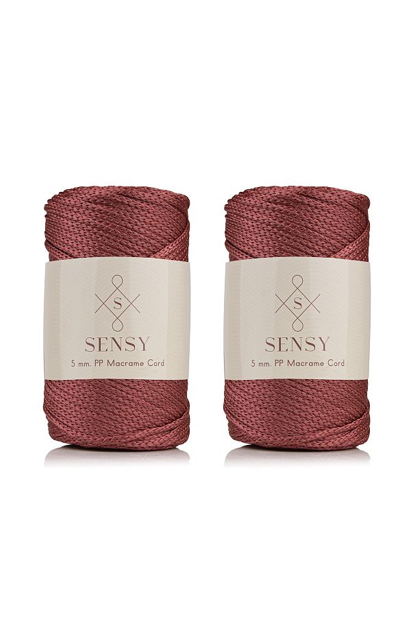 SENSY-Premium Polyester Macrame Thread 5 Mm Pp Cord Set of 2 Dusty Rose, Jumbo Thread, Macrame, Cupboard, Bag Thread 1