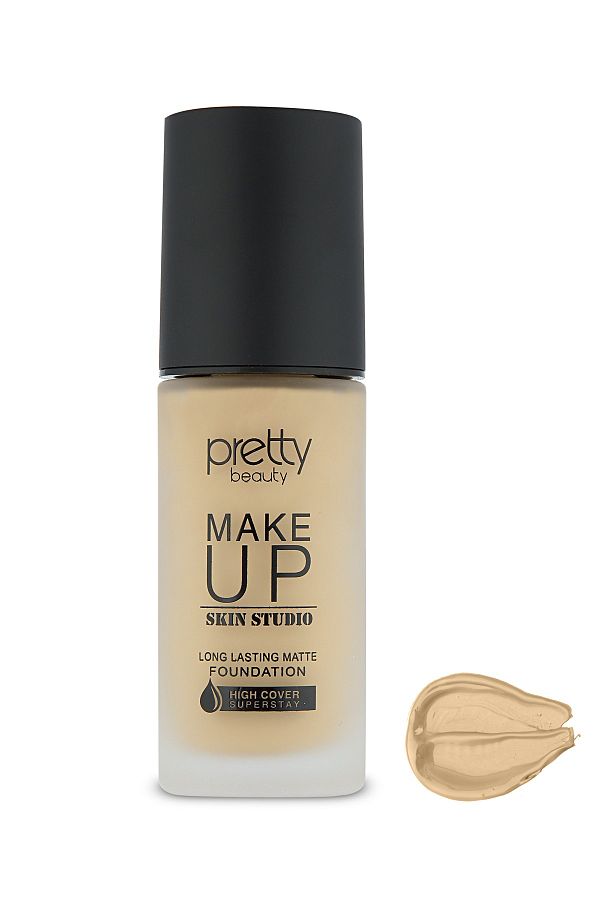 Pretty Beauty-Make Up Skin Studio Matte Foundation with High Coverage Effect No:1 1